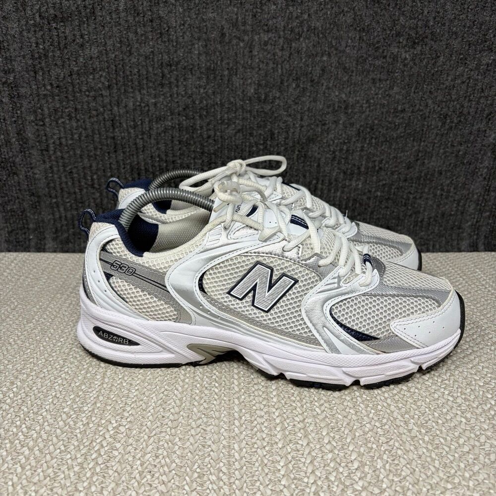 New Balance 530 White Silver Navy Athletic Running Shoes Women’s 10 MR530SG